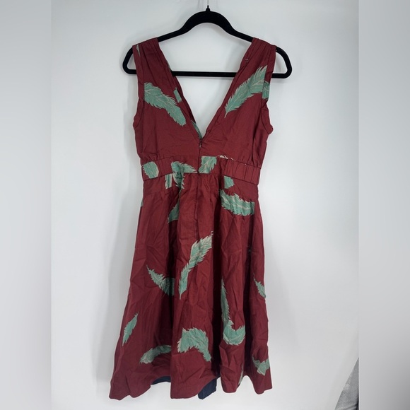 Marc Jacob’s 100% Cotton Y2K Feather Print V Neck Thick Strap Mini Dress - Picture 2 of 4